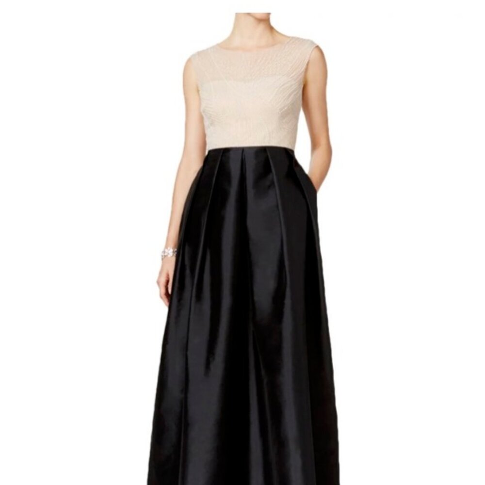 Elegant Black and Cream Ball Gown